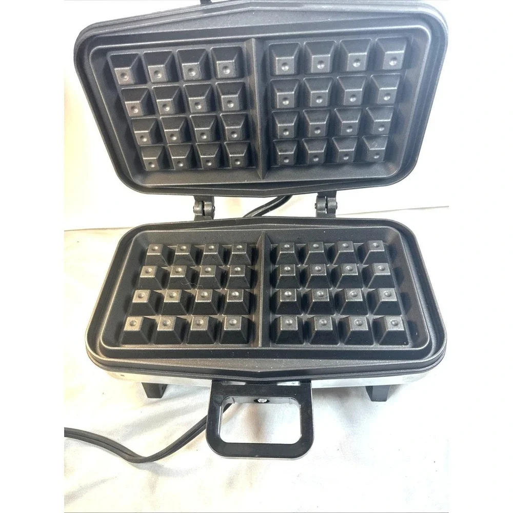 Vintage Vitantonio 550 Belgian Electric Waffle Maker Nonstick Chrome USA Tested!